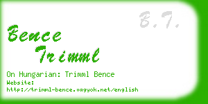 bence trimml business card